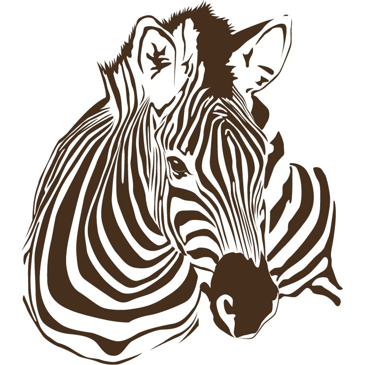 Zebra - Sticker Decorativ - Choco - 83 x 94 cm