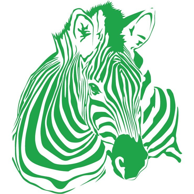 Zebra - Sticker Decorativ - Verde - 83 x 94 cm