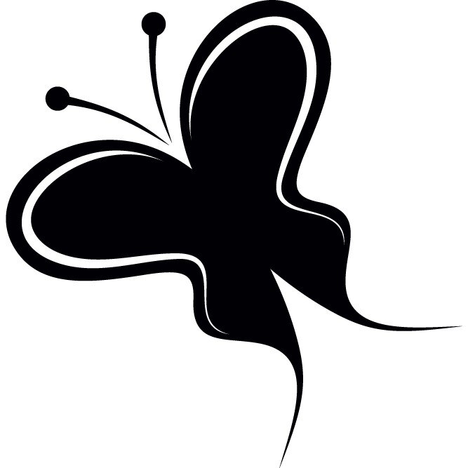 Fluturele - Sticker Decorativ - Negru - 83 x 85 cm