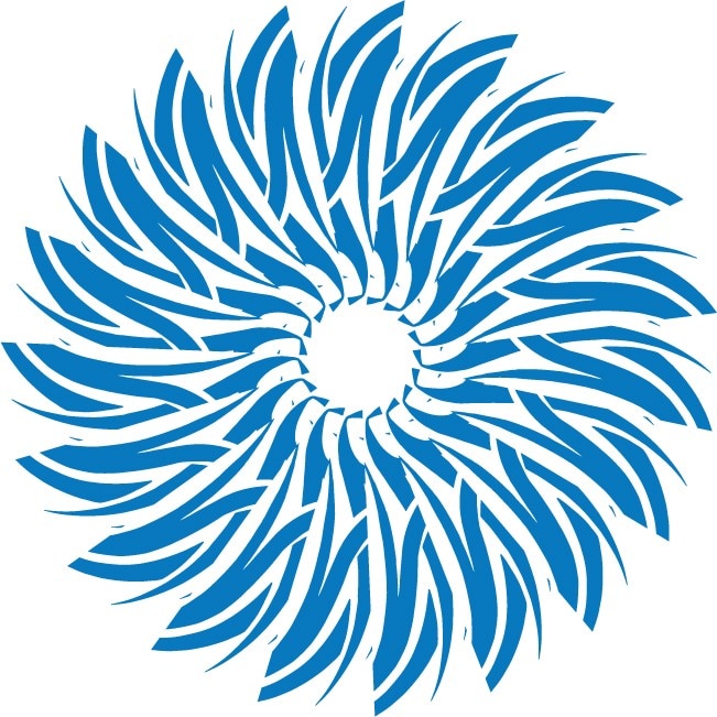 Floarea din soare - Sticker Decorativ - Albastru - 83 x 83 cm