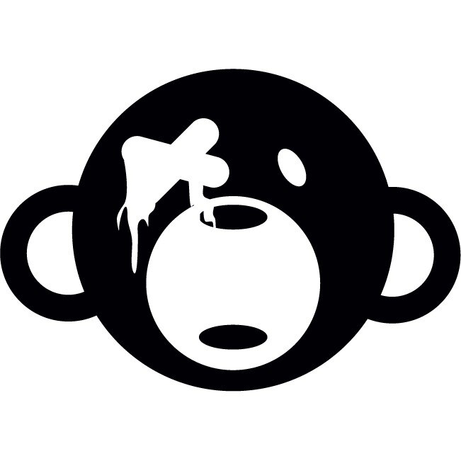 Maimuta Hazlie - Sticker Decorativ - Negru - 83 x 118 cm