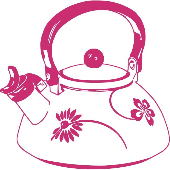 Ceainicul - Sticker Decorativ - Magenta - 83 x 90 cm