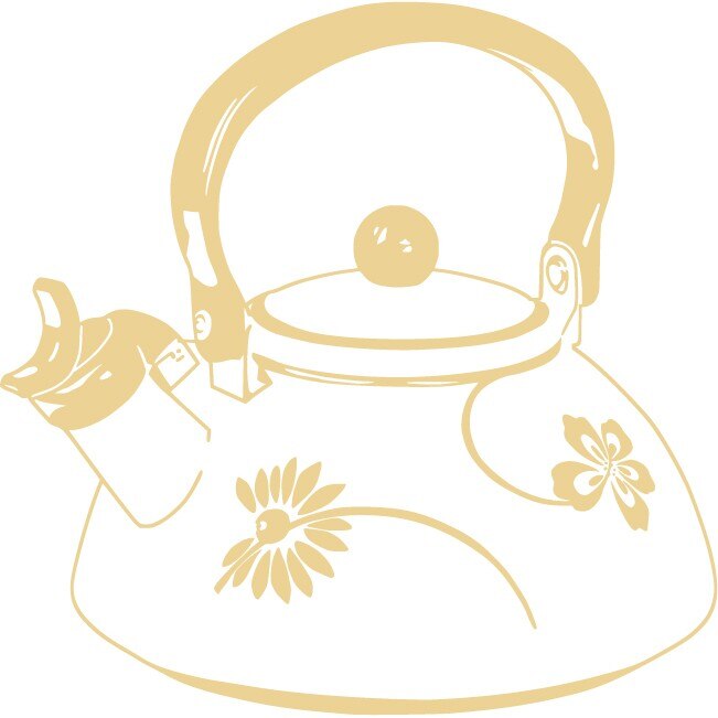 Ceainicul - Sticker Decorativ - Bej - 83 x 90 cm