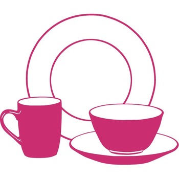 Ceasca si cana - Sticker Decorativ - Magenta - 130 x 110 cm Ceasca si cana - Sticker Decorativ - Magenta - 130 x 110 cm