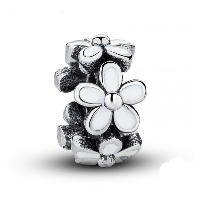 Talisman din argint pentru spatiere cu Floricele Albe