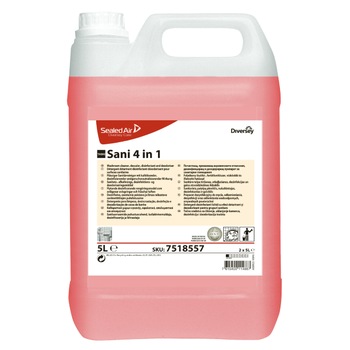 Detergent, detartrant, dezinfectant si dezodorizant Diversey Sani 4in1, 5L Detergent, detartrant, dezinfectant si dezodorizant Diversey Sani 4in1, 5L