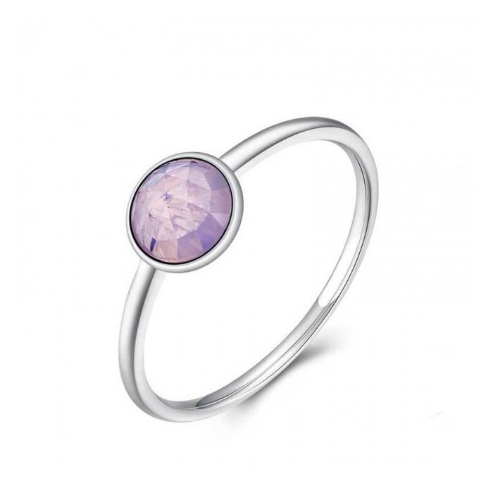 Inel din argint delicat cu Cristal Roz Opalescent-7