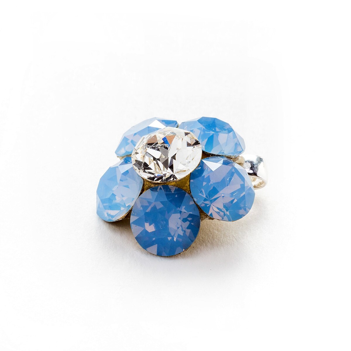 Pandantiv Argint DaviCrystals cu cristale Swarovski floare l air blue opal