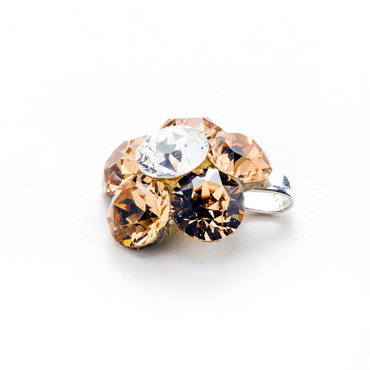 Pandantiv Argint DaviCrystals cu cristale Swarovski floare l light colorado