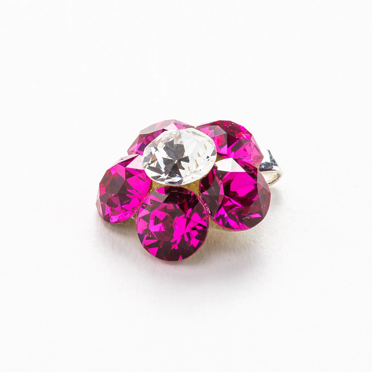 Pandantiv Argint DaviCrystals cu cristale floare l fuchsia