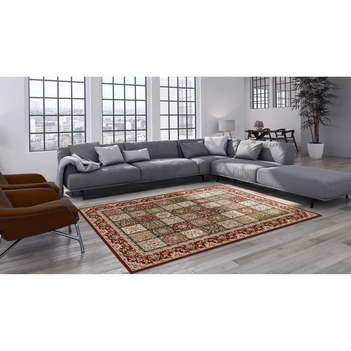 Covor Modern, Lotos 1518, Rosu, 60x110 cm, 1800 gr/mp