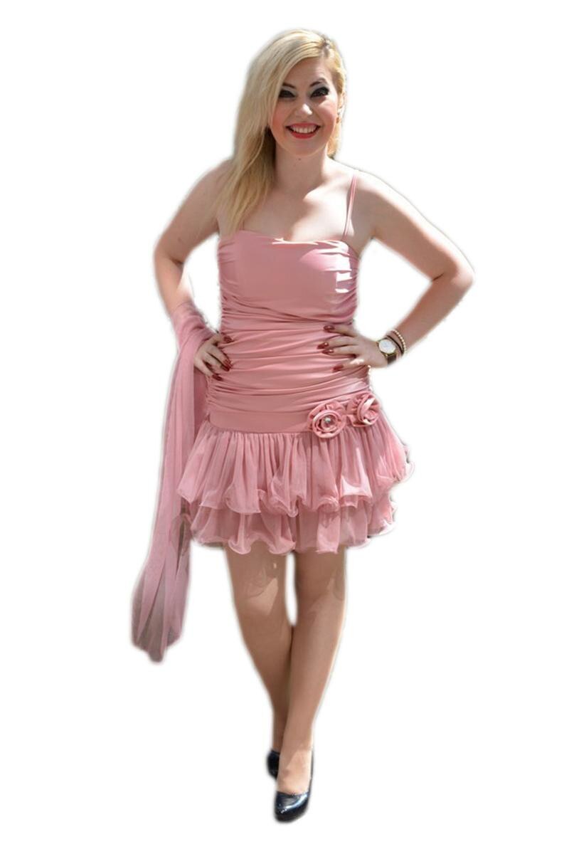 Rochie din saten si organza,D&J Exclusive, Plamaniu