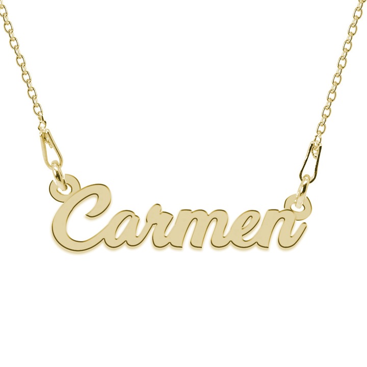 Colier Argint 925, Placat cu Aur 24K, Nume Carmen, 45 cm