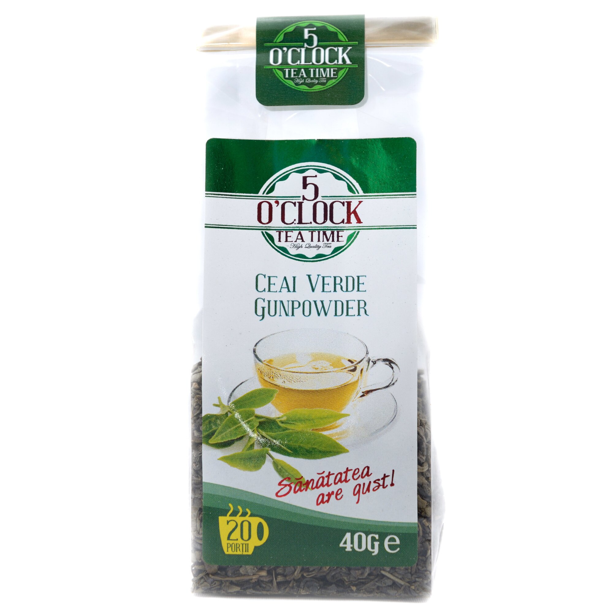 Ceai Verde Gunpowder, 5 O'Clock Tea, 40 grame