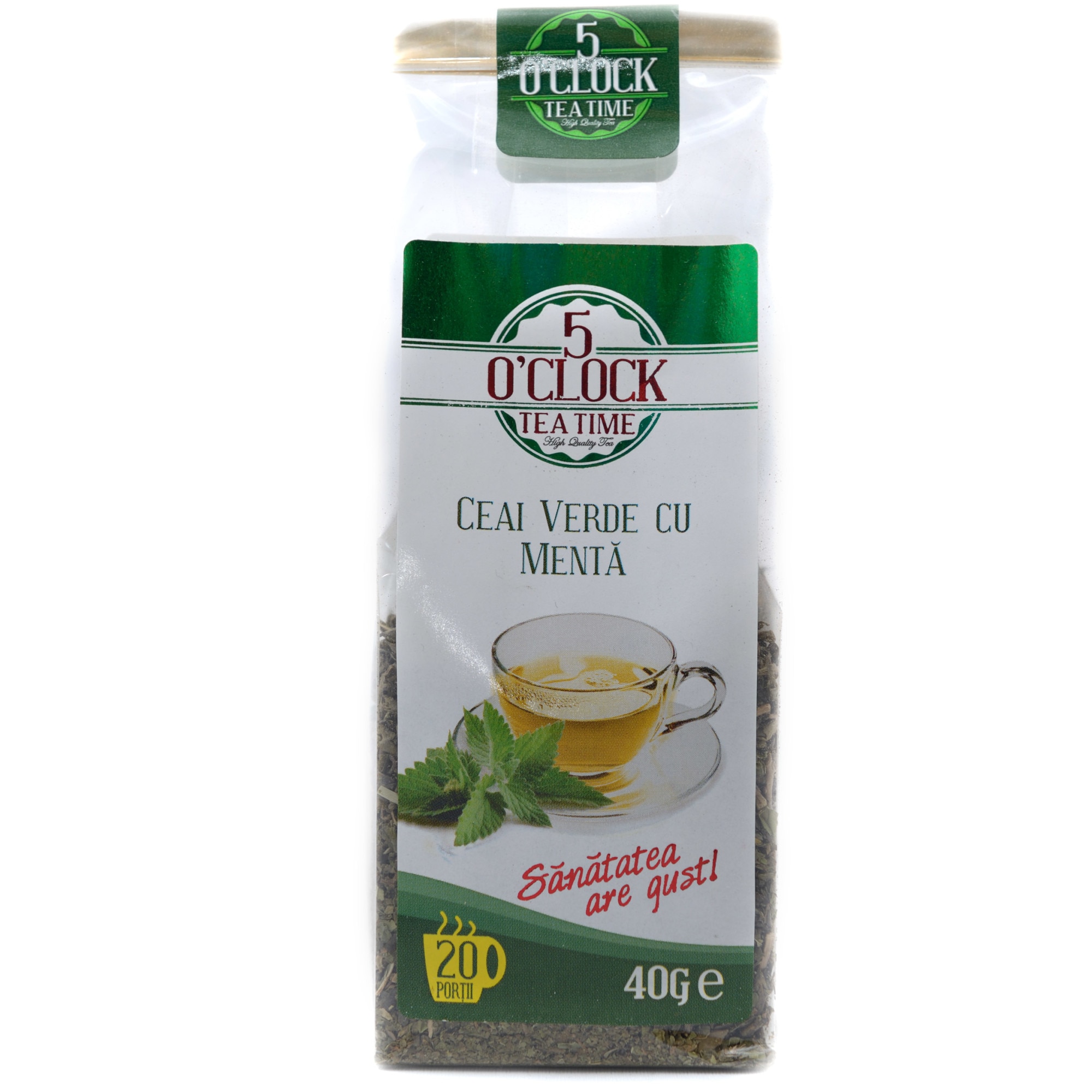 Ceai Verde cu Menta, 5 O'Clock Tea, 40 grame