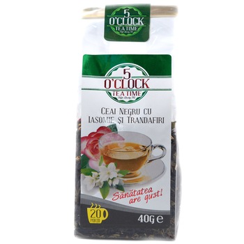 Ceai Negru cu Iasomie si Trandafiri, 5 O'Clock Tea, 40 grame Ceai Negru cu Iasomie si Trandafiri, 5 O'Clock Tea, 40 grame