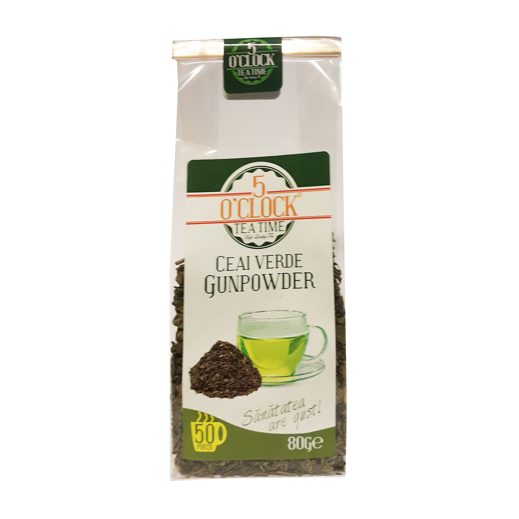 Ceai Verde Gunpowder, 5 O'Clock Tea, 80 grame