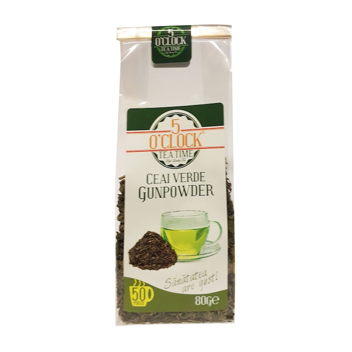 Ceai Verde Gunpowder, 5 O'Clock Tea, 80 grame
