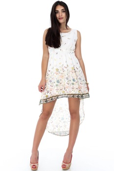 Rochie crem fara maneci, ROH, hi-low Rochie crem fara maneci, ROH, hi-low
