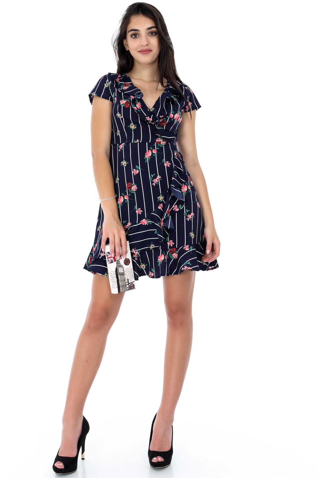 Rochie bleumarin, ROH, cu dungi