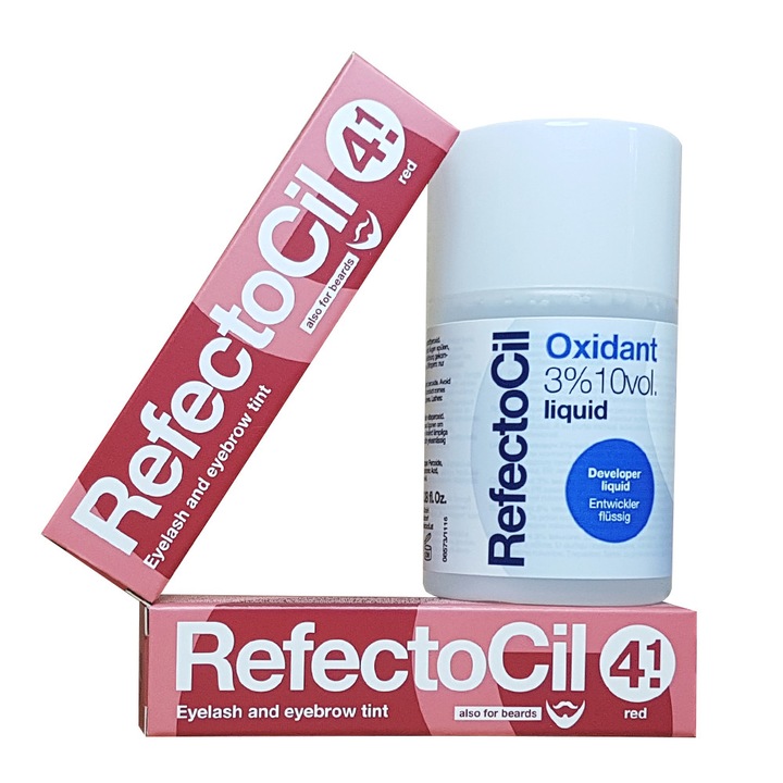 Kit vopsea sprancene si gene - rosu - Refectocil