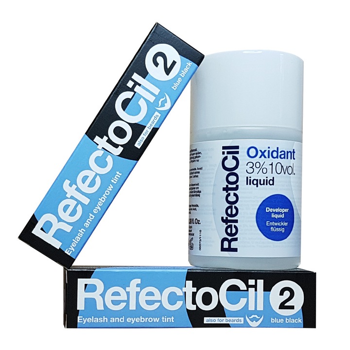 Kit vopsea sprancene si gene - negru albastrui - Refectocil