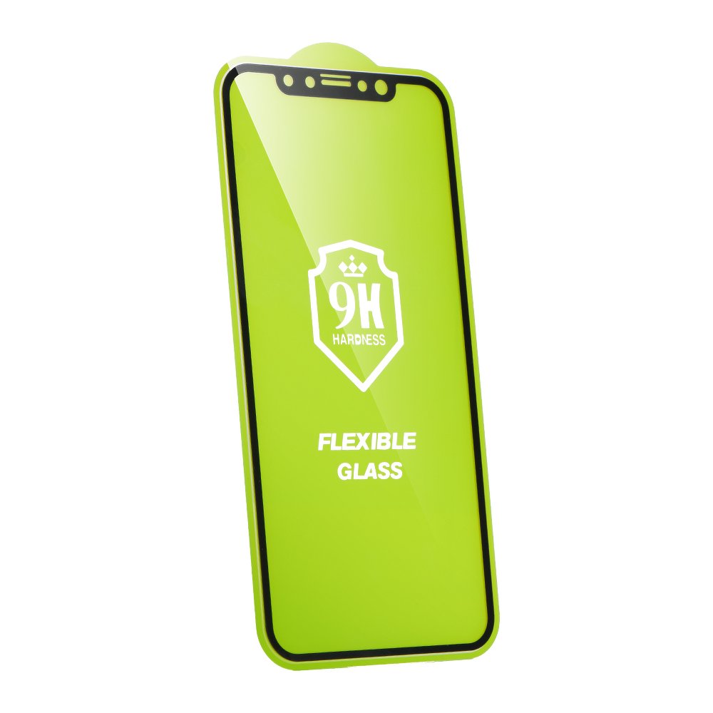 Folie iPhone 11 Pro, iPhone X, iPhone XS, Flexibila, 5D Full Glue Nano din Sticla Securizata (cu adeziv pe toata suprafata ), Negru