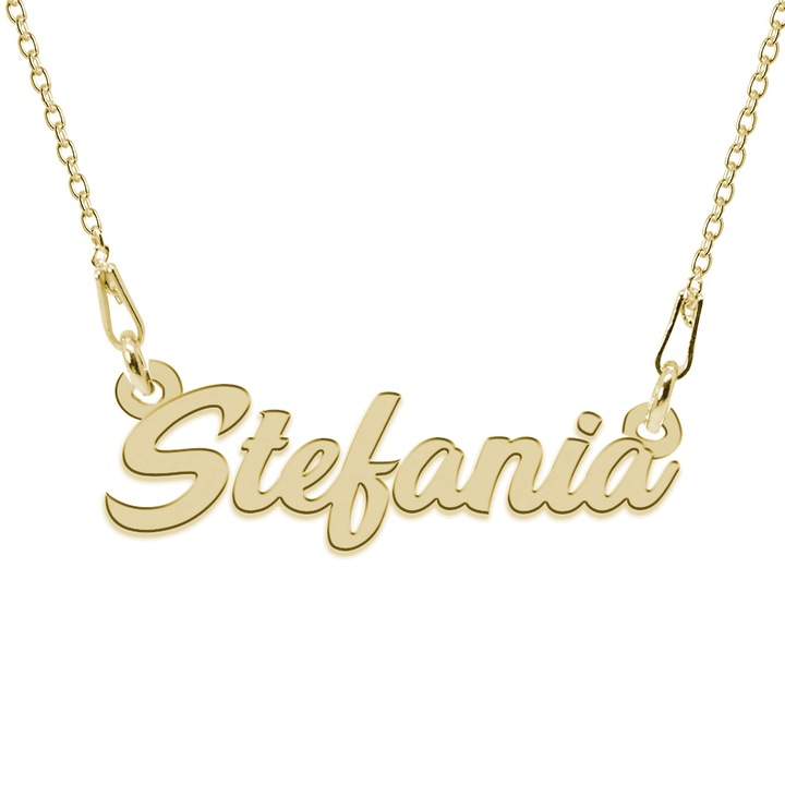 Colier Argint 925, Placat cu Aur 24K, Nume Stefania, 45 cm