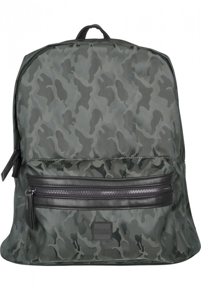 Rucsac, Imprimeu camuflaj, Verde olive, 100% poliester, Urban Classics, btcu1119