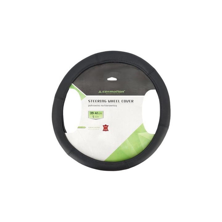 Kormányvédő fekete, valódi bőr, "L" 39-41cm