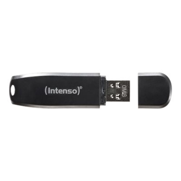 Intenso USB memória, nagy sebességű,128 GB, USB 3.0, fekete