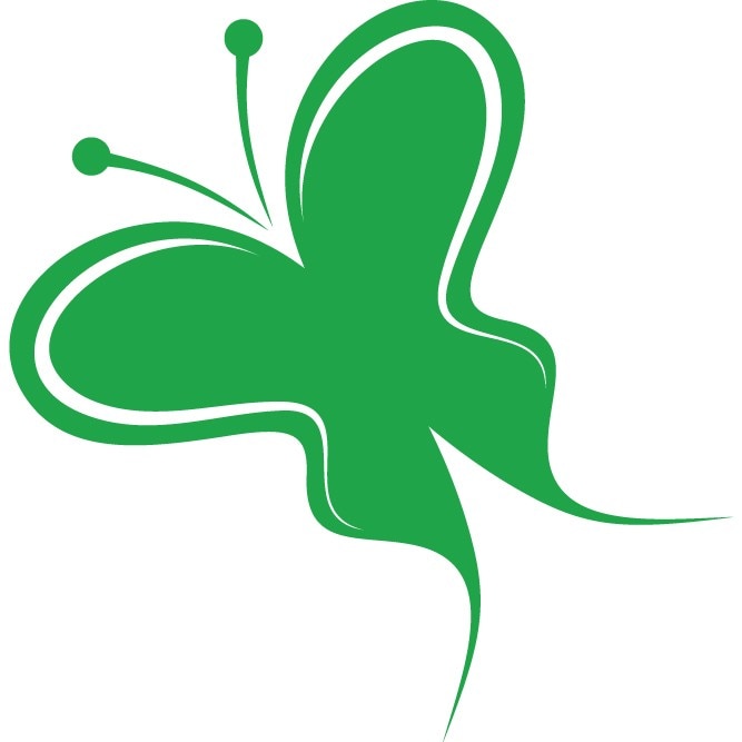 Fluturele - Sticker Decorativ - Verde - 83 x 85 cm