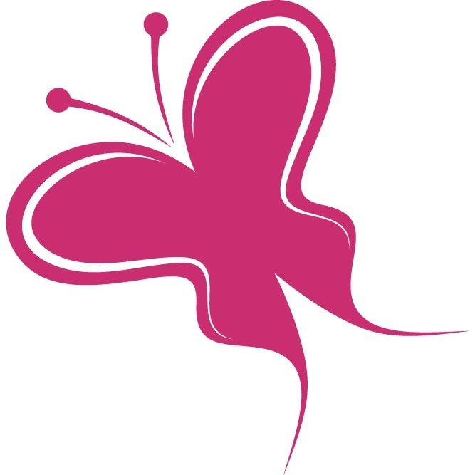 Fluturele - Sticker Decorativ - Magenta - 83 x 85 cm