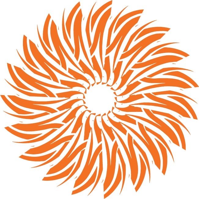 Floarea din soare - Sticker Decorativ - Portocaliu - 110 x 110 cm