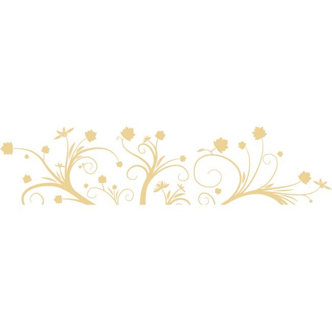 Frunze si floricele - Sticker Decorativ - Bej - 200 x 47 cm