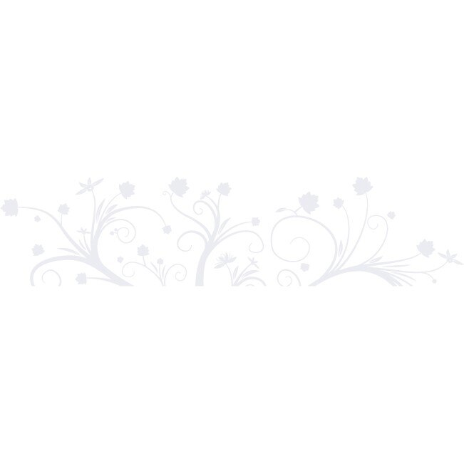 Frunze si floricele - Sticker Decorativ - Alb polar - 200 x 47 cm