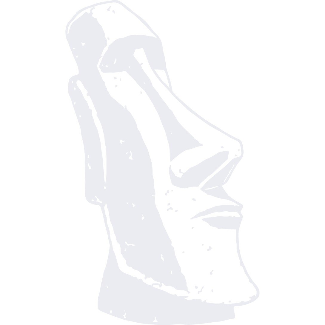 Statuie Moai - Sticker Decorativ - Alb polar - 96 x 160 cm