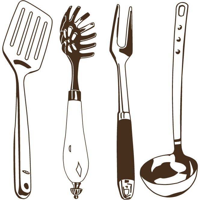 Ustensile pentru bucatarie - Sticker Decorativ - Choco - 110 x 112 cm