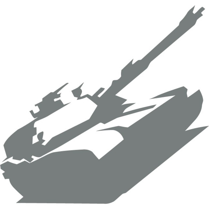 Tanc - Sticker Decorativ - Gri Metal - 154 x 84 cm