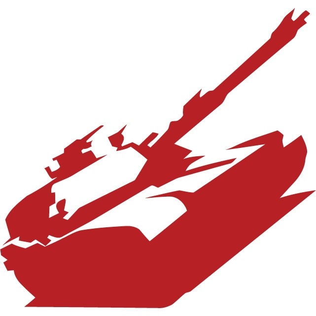 Tanc - Sticker Decorativ - Rosu Cardinal - 116 x 63 cm