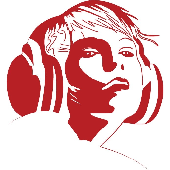 Tipa cu casca - Sticker Decorativ - Rosu Cardinal - 83 x 90 cm