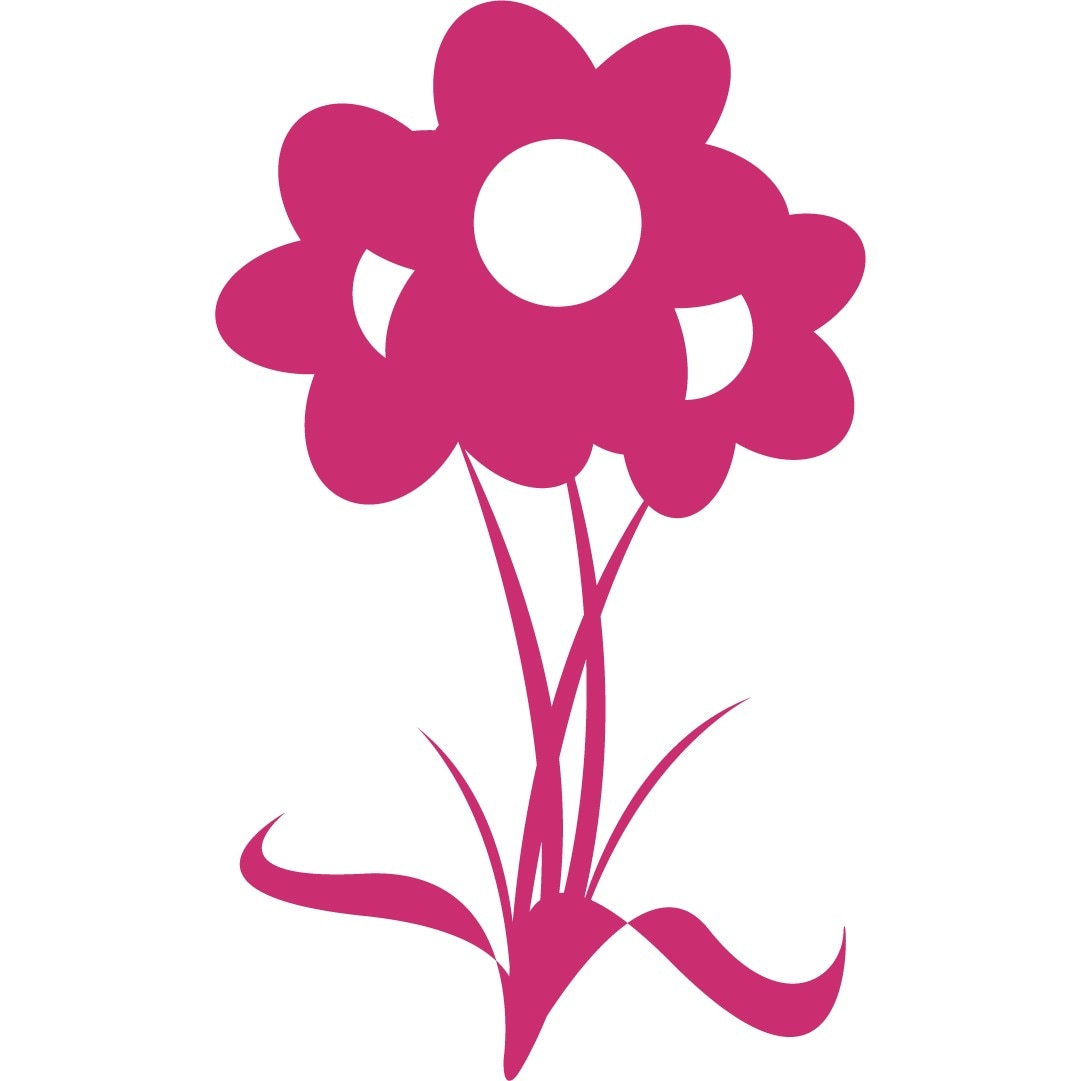 Decoratiune florala - Sticker Decorativ - Magenta - 75 x 125 cm