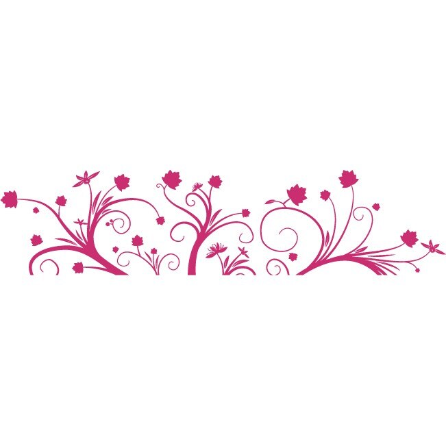 Frunze si floricele - Sticker Decorativ - Magenta - 200 x 47 cm
