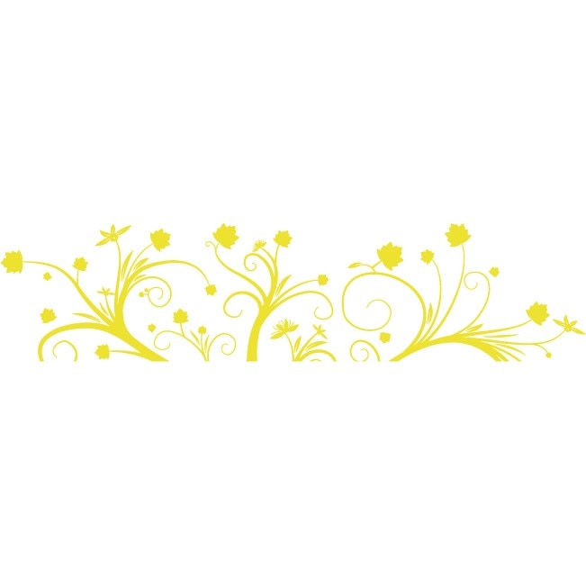 Frunze si floricele - Sticker Decorativ - Lemon - 200 x 47 cm