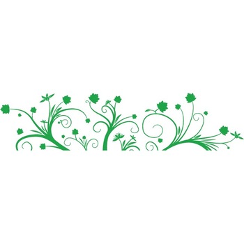 Frunze si floricele - Sticker Decorativ - Verde - 150 x 35 cm Frunze si floricele - Sticker Decorativ - Verde - 150 x 35 cm