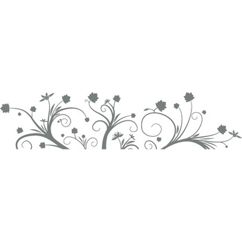 Frunze si floricele - Sticker Decorativ - Gri Metal - 200 x 47 cm Frunze si floricele - Sticker Decorativ - Gri Metal - 200 x 47 cm