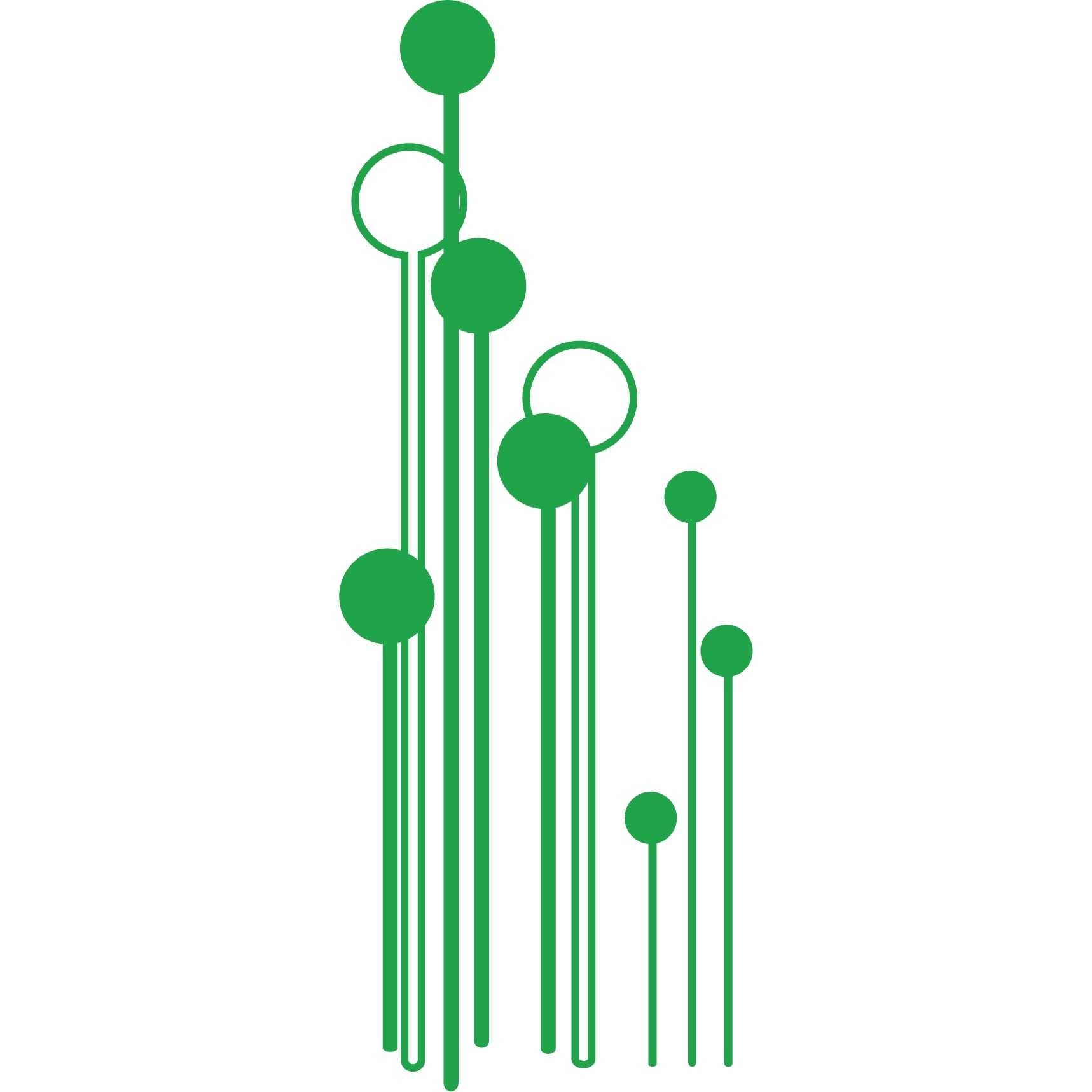 Abstract si modern - Sticker Decorativ - Verde - 51 x 135 cm