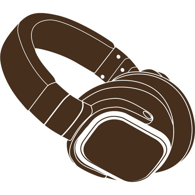 Casca si muzica - Sticker Decorativ - Choco - 95 x 83 cm