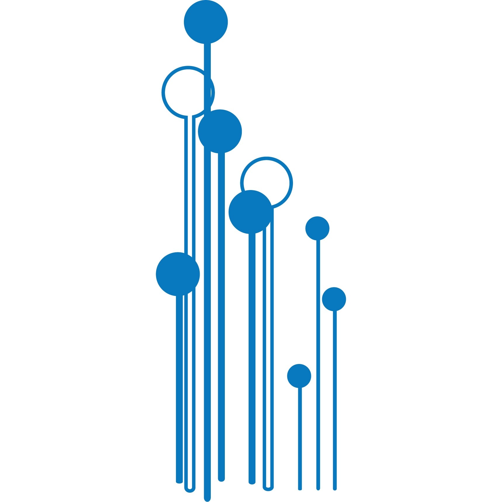 Abstract si modern - Sticker Decorativ - Albastru - 51 x 135 cm