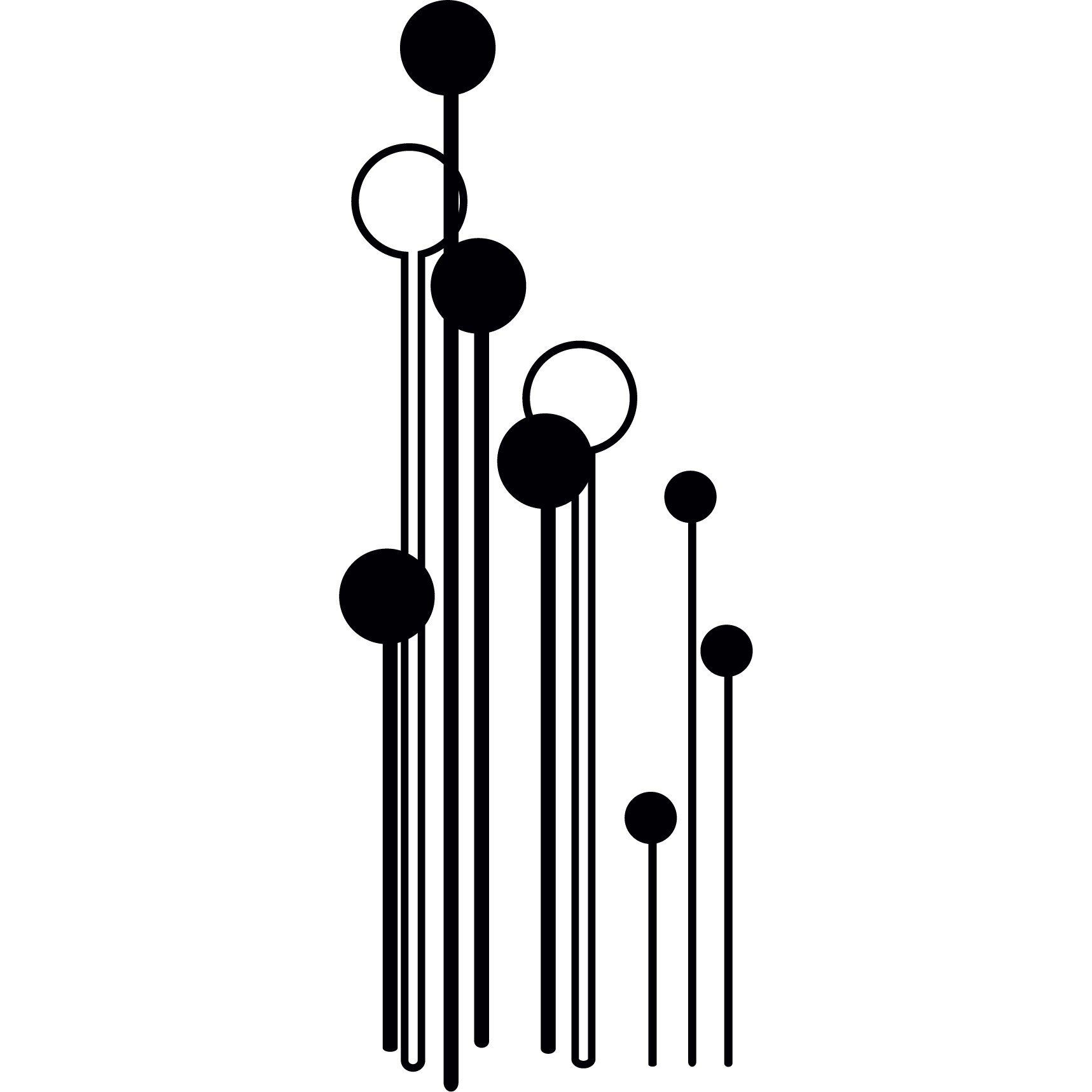 Abstract si modern - Sticker Decorativ - Negru - 51 x 135 cm